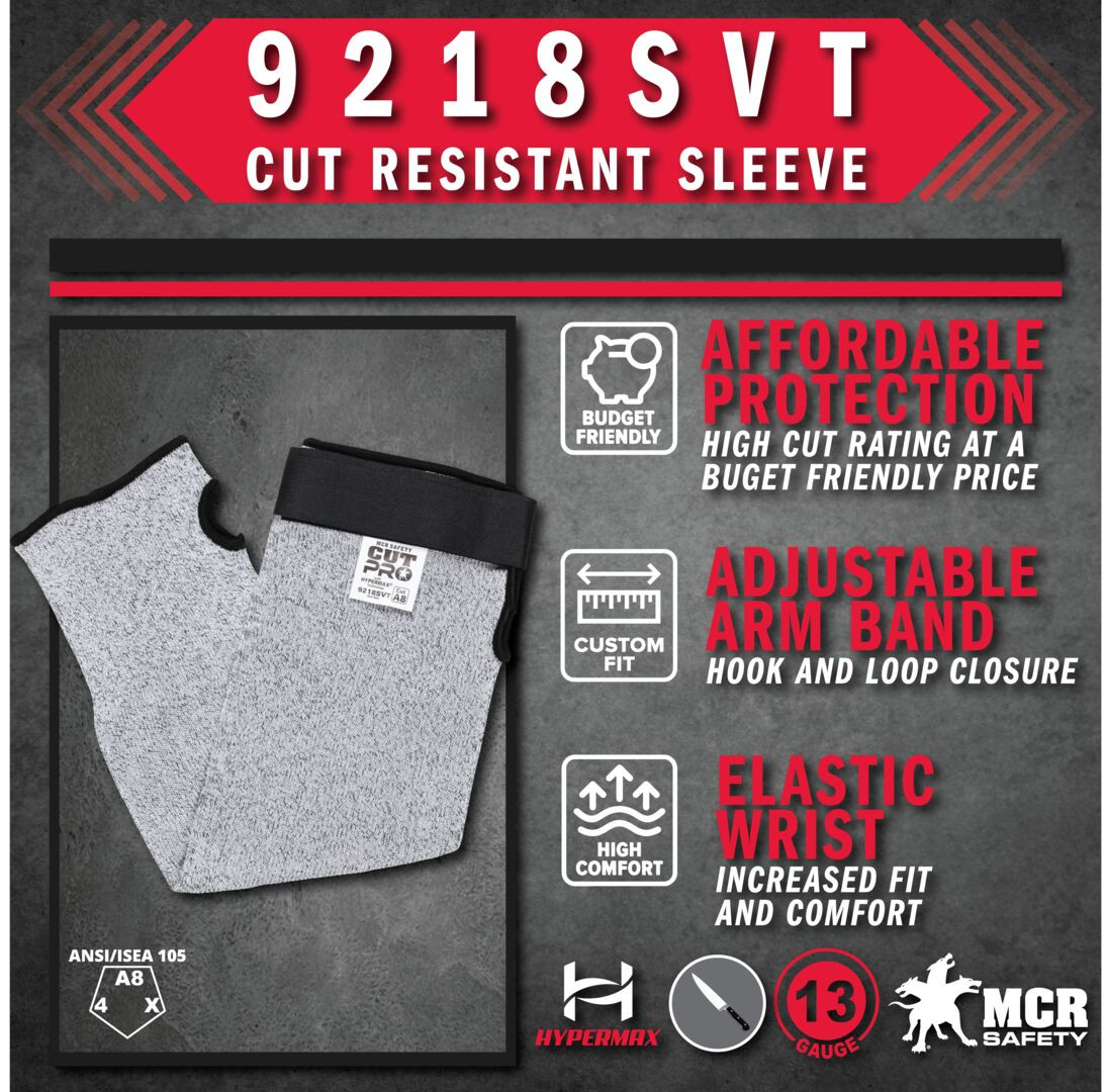 9218SVT - Cut Resistant Arm Sleeves Gray