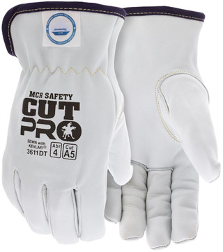 3611DT_ - 3611DTL - 121754 - Cut resistant leather driver gloves pair – MCR Safety Group 3611DT with premium A grade grain goatskin leather and Dyneema® protective lining