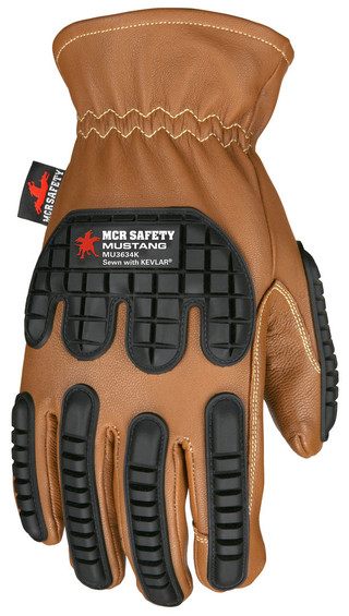 MU3634K_ - MU3634KL - 3331 - Protective FR work gloves back view – impact level 1 back with Kevlar® stitching and arc-rated protection for demanding industrial environments