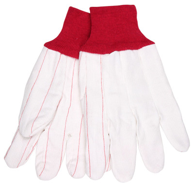 thumbnail interactive-video image 1 of 36 Pairs Large Cotton/Poly Work Gloves – Red Latex Coated Palm & Fingers – Durapak 1 of 4