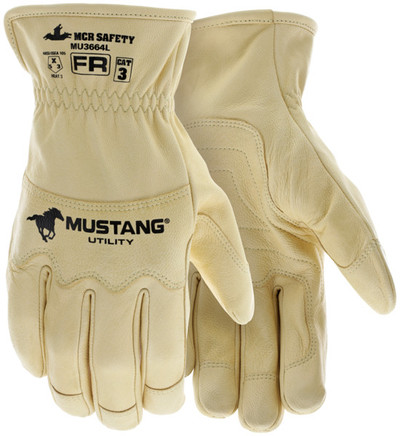 【今だけお買い得！】 Leather Gloves MU3664KGW - Mustang® HiDex Leather Utility Work Gloves - 4