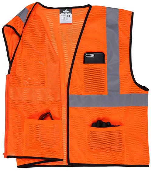 VCL2MOZ - Class 2 Mesh Orange Safety Vest