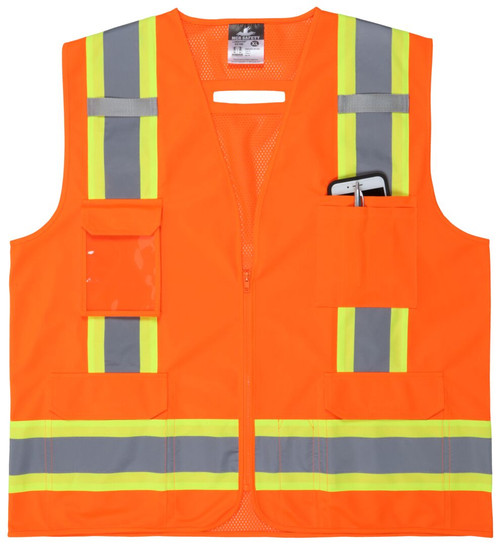 V2100 - Class 2 Hi-Visibility Orange Safety Vest
