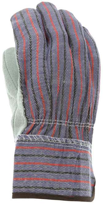 1080_ - 1080 - 124189 - Back view of 1080 work gloves with breathable cotton fabric shell and rubberized safety cuff