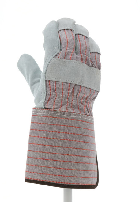 1210_ - 1210 - 124293 - 360 - Rotational view of 1210 long gauntlet leather palm work gloves with split shoulder leather and 4.5-inch rubberized safety cuff