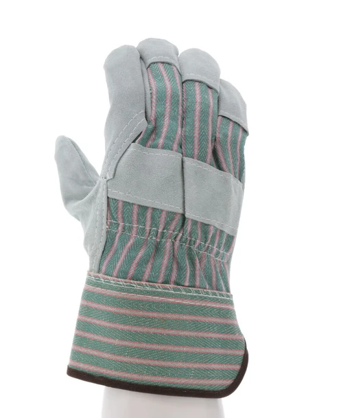 1230_ - 1230M - 124556 - 360 - Rotational view of 1230 leather palm work gloves with split shoulder leather and 2.5-inch rubberized safety cuff