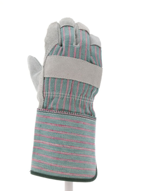 1231_ - 1231 - 124884 - 360 - Rotational view of 1231 leather palm work gloves with split shoulder leather and 4.5-inch rubberized safety cuff