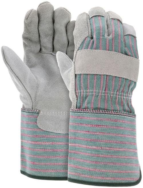 1231_ - 1231 - 124919 - Pair of MCR Safety Group 1231 leather palm work gloves with split shoulder leather and 4.5-inch rubberized safety cuff