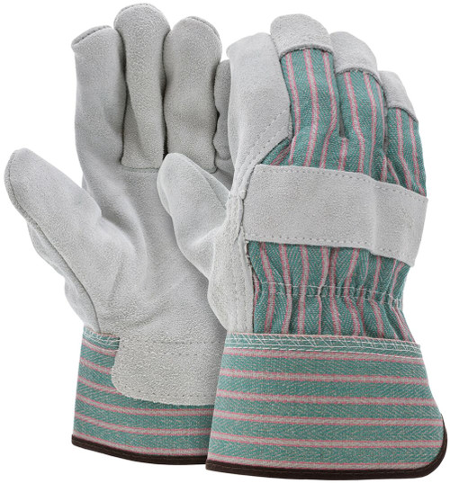 1350_ - 1350 - 125449 - Pair of MCR Safety Group 1350 leather palm work gloves with select split shoulder leather and 2.5-inch rubberized safety cuff