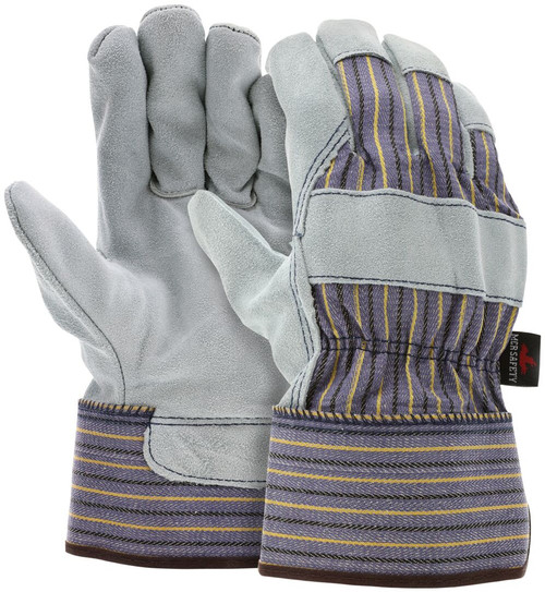 1400A_ - 1400A - 125588 - Pair of MCR Safety Group 1400A leather palm work gloves with select split shoulder leather and 2.5-inch plasticized safety cuff