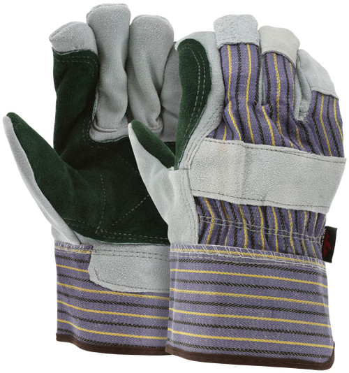 1411A_ - 1411A - 125891 - Pair of MCR Safety Group 1411A double leather palm work gloves with select split shoulder leather and 2.5-inch plasticized safety cuff