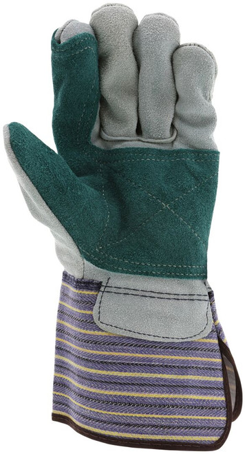 1412A_ - 1412A - 125920 - Double leather palm work gloves palm view – reinforced split shoulder leather enhances grip and abrasion resistance for tough jobs