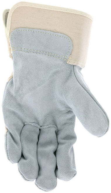 16010_ - 16010L - 122275 - Leather grip gloves palm view – premium split side leather enhances abrasion resistance and grip for heavy-duty material handling applications