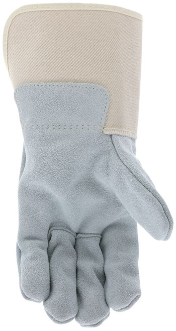 1718_ - 1718 - 123201 - Leather grip gloves palm view – premium split side leather enhances abrasion resistance and grip for heavy-duty material handling applications
