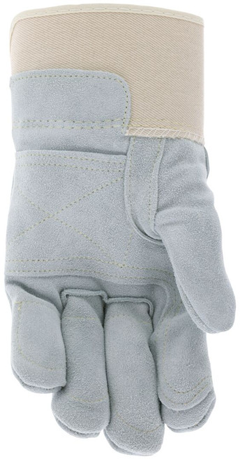 1735_ - 1735L - 123255 - Leather grip gloves palm view – double palm and reinforced fingers enhance abrasion resistance and grip for heavy-duty material handling applications