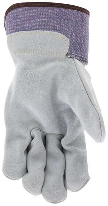 1900_ - 1900L - 50461 - Leather grip gloves palm view – premium split side leather enhances abrasion resistance and grip for heavy-duty material handling applications