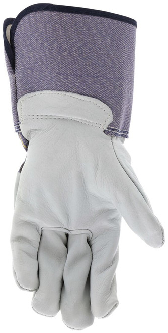 1936_ - 1936L - 123703 - Leather grip gloves palm view – premium grain leather palm enhances durability and grip for material handling applications