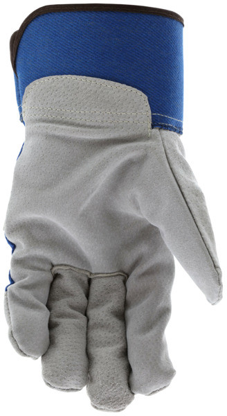 1955_ - 1955L - 144285 - Leather grip gloves palm view – split pigskin leather enhances durability, flexibility, and grip for material handling in cold environments