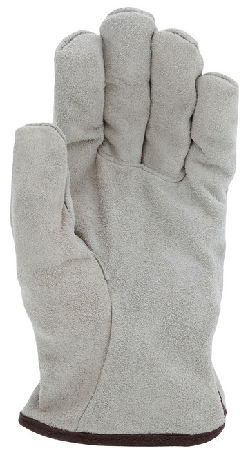 3150_ - 3150L - 27869 - Leather grip gloves palm view – split cowskin leather enhances durability and grip for light-duty material handling in cold environments