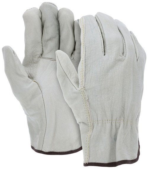 3202_ - 3202L - 23328 - Leather driver industrial gloves pair – MCR Safety Group 3202 with C grade grain cow leather and straight thumb for general work tasks