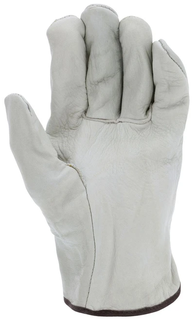 3202_ - 3202L - 23330 - Leather grip gloves palm view – grain cowskin leather enhances abrasion resistance and grip for material handling applications