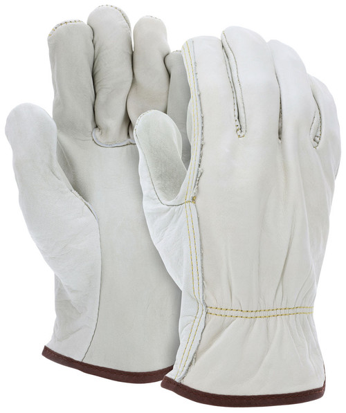 3203_ - 3203L - 900 - Leather driver industrial gloves pair – MCR Safety Group 3203 with C+ grade grain cow leather and straight thumb for general work tasks