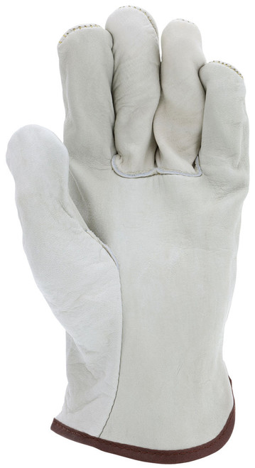 3203_ - 3203L - 23360 - Leather grip gloves palm view – grain cowskin leather enhances abrasion resistance and grip for material handling applications