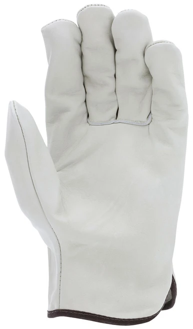 3214_ - 3214L - 23688 - Leather grip gloves palm view – grain cowskin leather enhances abrasion resistance and grip for material handling applications