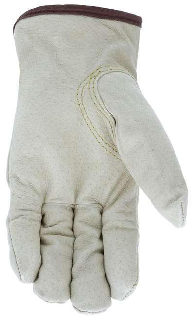 3460_ - 3460L - 25151 - Leather grip gloves palm view – premium grain pigskin leather enhances durability, flexibility, and grip for material handling in cold environments