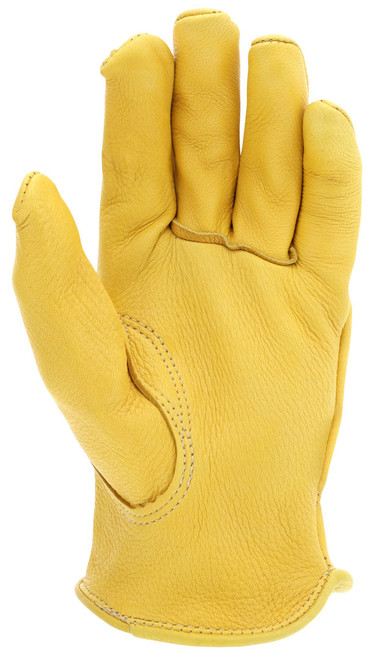3500_ - 3500L - 27415 - Leather grip gloves palm view – premium grain deerskin leather enhances dexterity, touch sensitivity, and grip for material handling applications