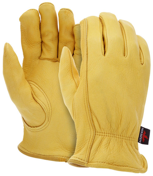 3501_ - 3501L - 981 - Leather driver industrial gloves pair – MCR Safety Group 3501 with select B grade grain deerskin leather and keystone thumb for precision work tasks