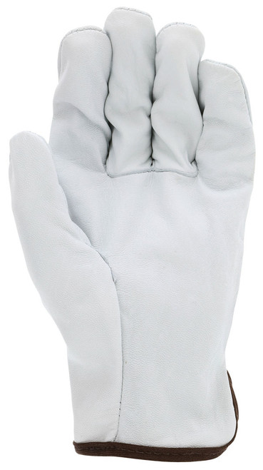3603_ - 3603L - 23863 - Leather grip gloves palm view – grain goatskin leather enhances dexterity, durability, and grip for material handling applications