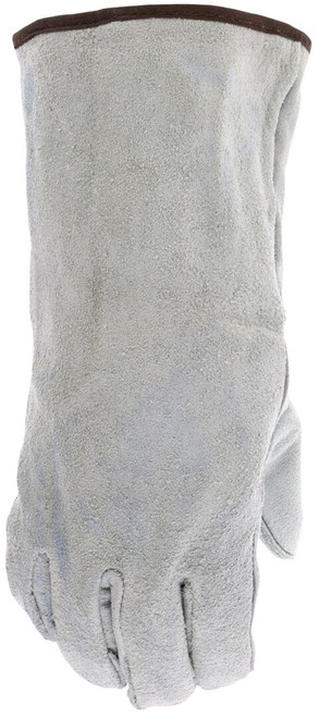 4150B_ - 4150B - 121000 - Protective welding gloves back view – shoulder leather with wing thumb design and cotton drill lining for comfort and flexibility