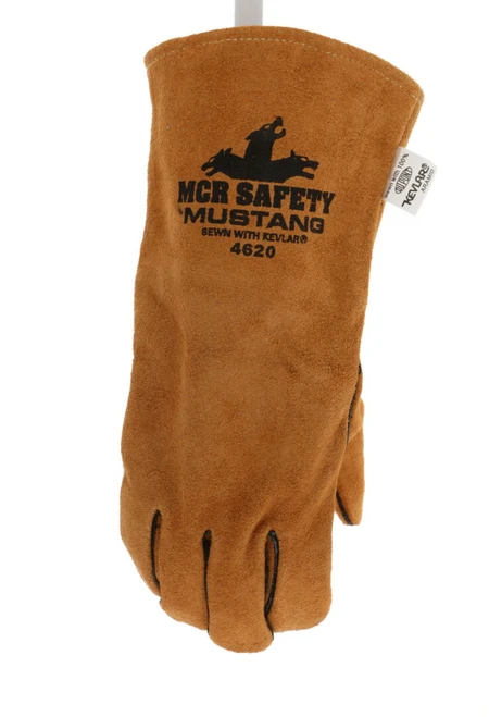 4620_ - 4620 - 121373 - 360 - Leather welding work gloves – MCR Safety Group 4620 Mustang® – premium split leather with full sock jersey lining, reinforced palm, and Kevlar® stitching