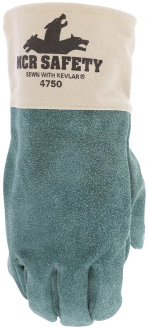 4750_ - 4750 - 121464- Protective foundry gloves back view – premium split leather with Kevlar® stitching provides durability and heat protection in high-temperature environments