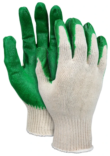 9681_ - 9681L - 2721 - Grip work gloves pair – MCR Safety Group 9681 with a natural cotton and polyester shell and green latex coating for secure material handling performance