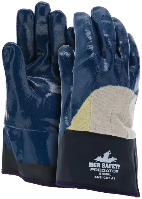 9760K_ - 9760K - 48645 - Reinforced nitrile coated work gloves pair – MCR Safety Group 9760K with Kevlar® aramid palm reinforcement, nitrile coating, and safety cuff protection
