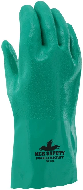 9782_ - 9782L - 129719 - Protective coated work gloves back view – full rough nitrile coating, 12-inch gauntlet cuff, and ActiFresh® treatment provide comfort, protection, and extended wear performance