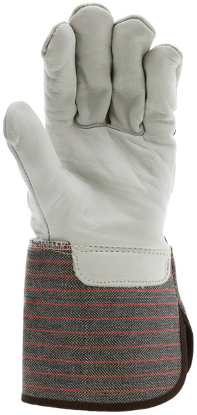 1933_ - 1933L - 145182- Leather grip gloves palm view – grain leather palm enhances durability and grip for light-duty material handling applications