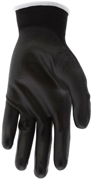 9669_ - 9669L - 155978 - Palm view of 13‑gauge black nylon glove with PU‑coated palm and fingertips, offering strong grip, dexterity, and comfortable fit
