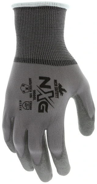 9666_ - 9666L - 155928 - Protective work gloves back view – 13-gauge gray nylon shell provides flexibility, comfort, and dexterity for extended wear during long workdays
