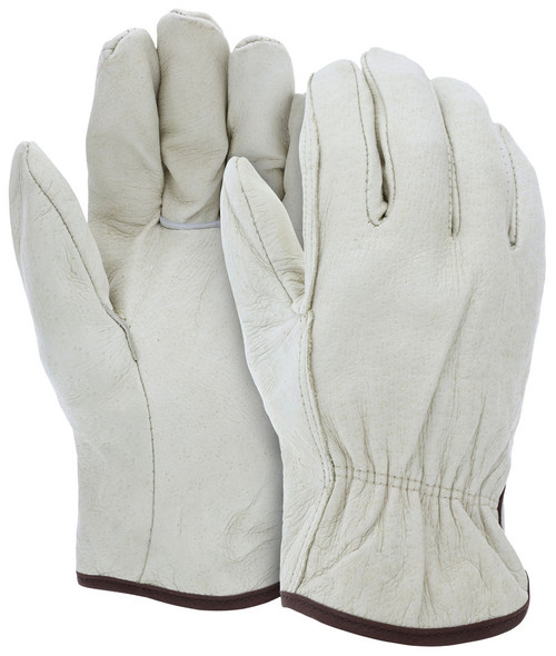 3402_ - 3402L - 951 - Leather driver industrial gloves pair – MCR Safety Group 3402 with C grade grain pigskin leather and straight thumb for general work tasks