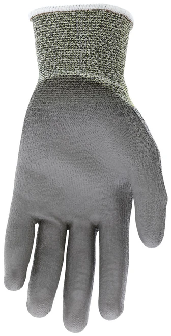 N9677_ - N9677L - 3386 - PU coated palm gloves palm view – polyurethane coating enhances grip, durability, and abrasion resistance for material handling applications