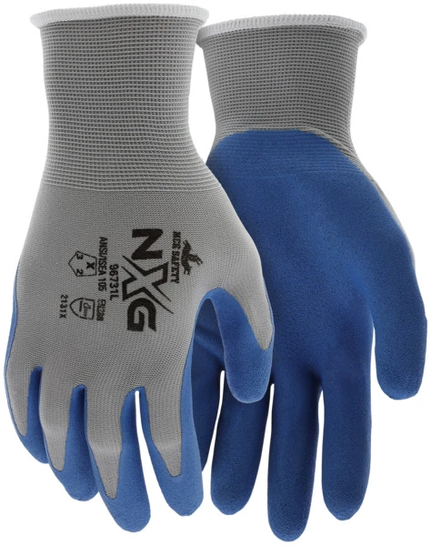 96731_ - 96731L - 156412 - Grip work gloves pair – MCR Safety Group 96731 with a gray nylon shell and foam latex coating for all-day comfort and handling performance