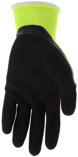 96731HV_ - 96731HVL - 156616 - Foam latex coated palm gloves palm view – black foam latex coating enhances grip, abrasion resistance, and durability for material handling applications