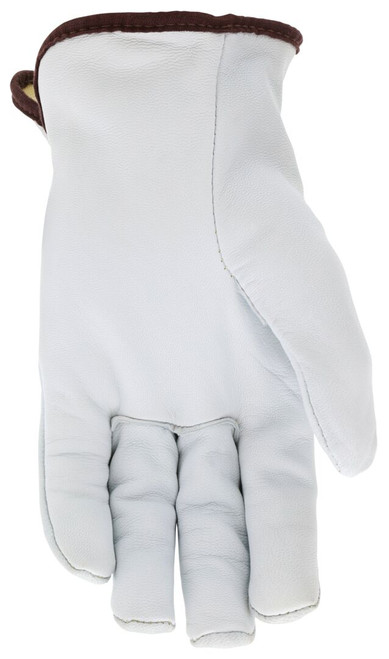3601K_ - 3601KL - 123837 - Palm of glove, Premium white goatskin gloves with Kevlar liner, reinforced with Kevlar thread, shirred elastic back, and straight thumb