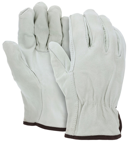 32013_ - 32013L - 897 - Leather driver industrial gloves pair – MCR Safety Group 32013 with C+ grade grain cow leather and straight thumb for general work tasks
