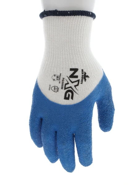 FG305_ - FG305L - 156627 - 360 - Coated work gloves – MCR Safety Group FG305 NXG® – 10-gauge white cotton and polyester shell with blue textured latex coating