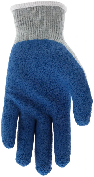 FT300_ - FT300L - 156849 - Latex coated palm gloves palm view – blue latex coating enhances grip, abrasion resistance, and durability for industrial applications