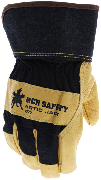 1970_ - 1970L - 144335 - Insulated work gloves back view – breathable fabric back with full sock thermal lining and 2.5-inch rubberized safety cuff for warmth